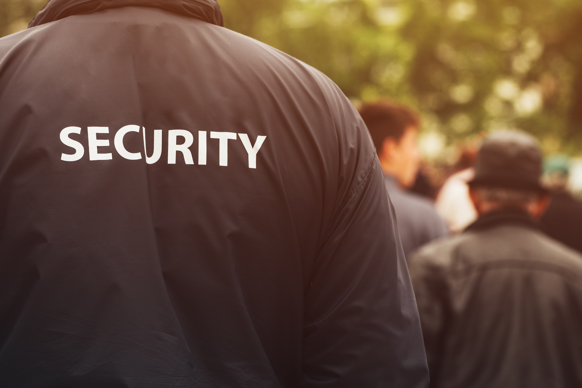 Gate guard security officer on public event